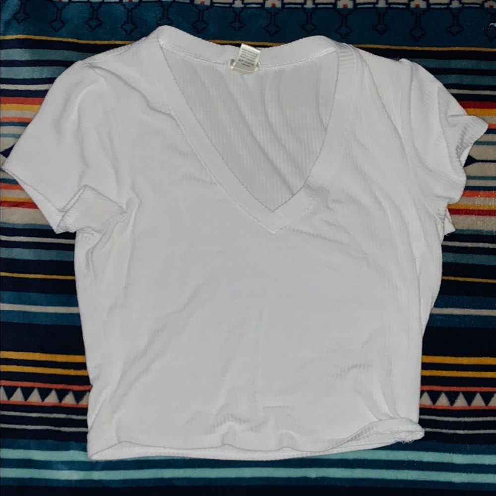 fitted white bozzolo crop top